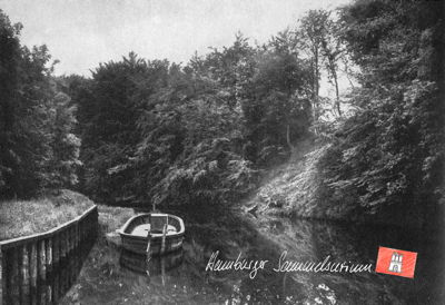 Alsterkahn an der Mellingburger Schleuse, 1926 Alsterkahn an der Mellingburger Schleuse, 1926