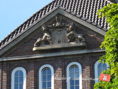 Das Hamburger Wappen am Hamburg Museum.